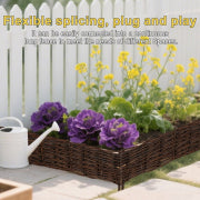 brown wood edging panel for planter beds and walkways
