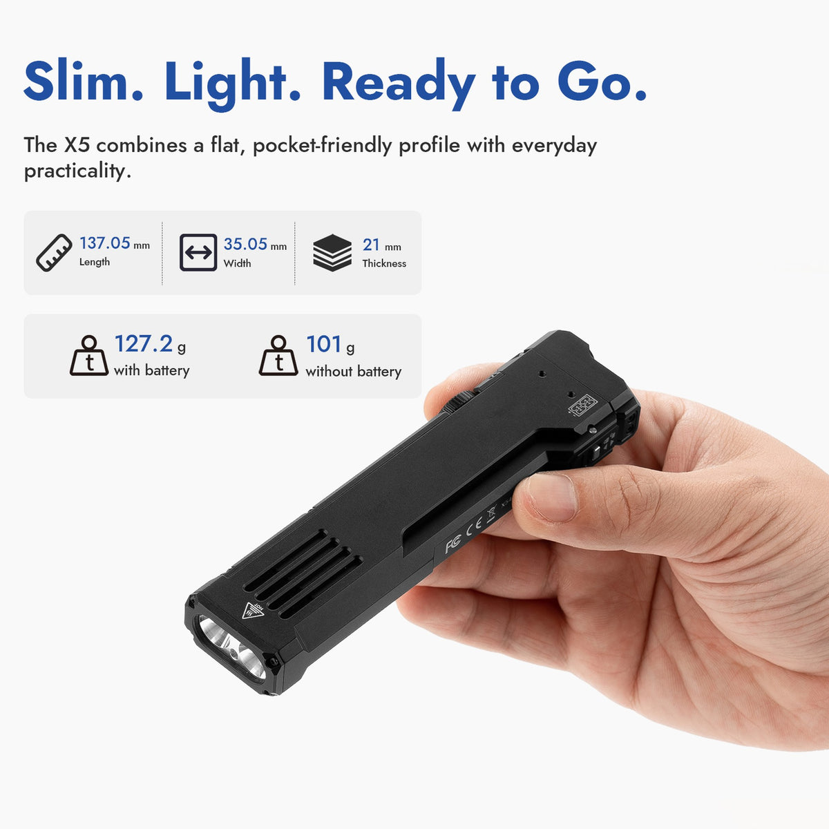 WUBEN X5 rechargeable flashlight product image