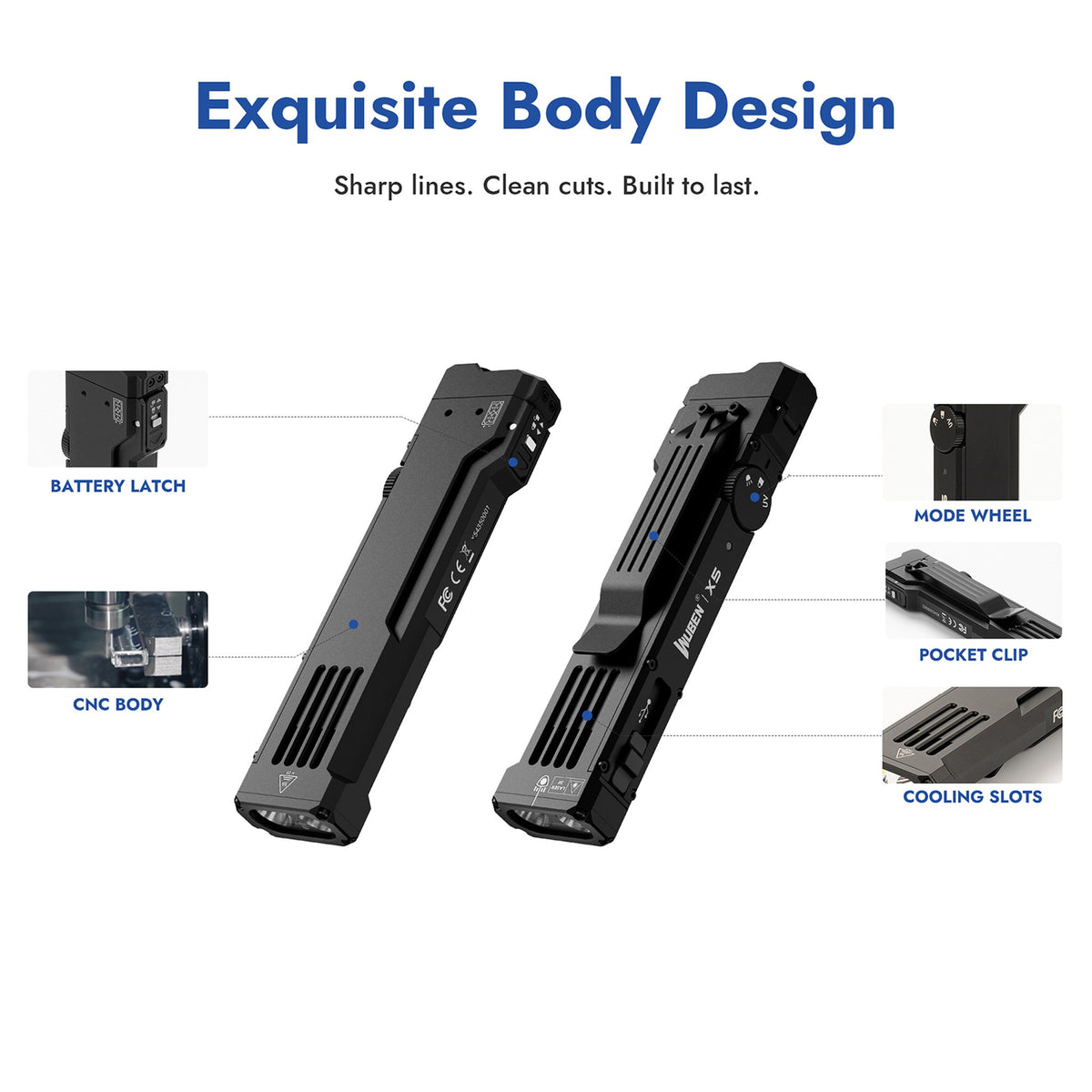 WUBEN X5 flashlight use-case image for outdoor work