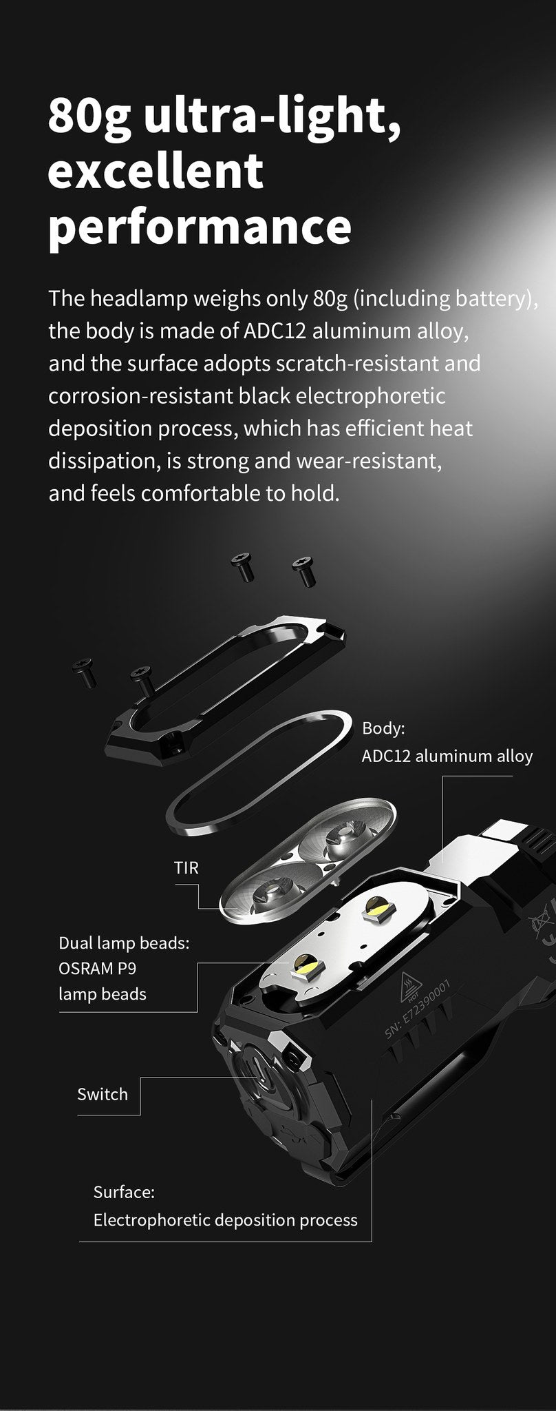 WUBEN E7 rechargeable flashlight product image