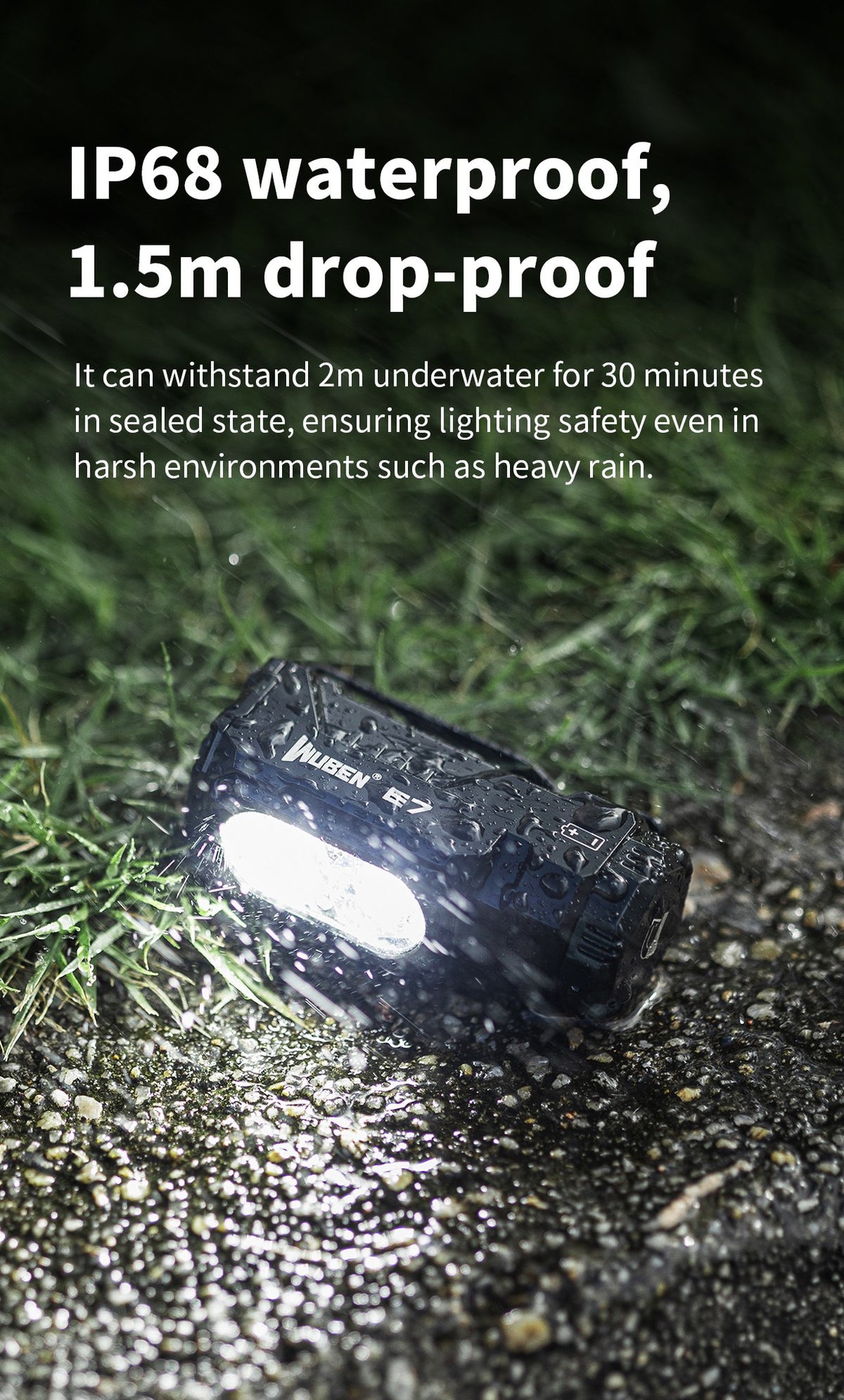 WUBEN E7 flashlight product feature image