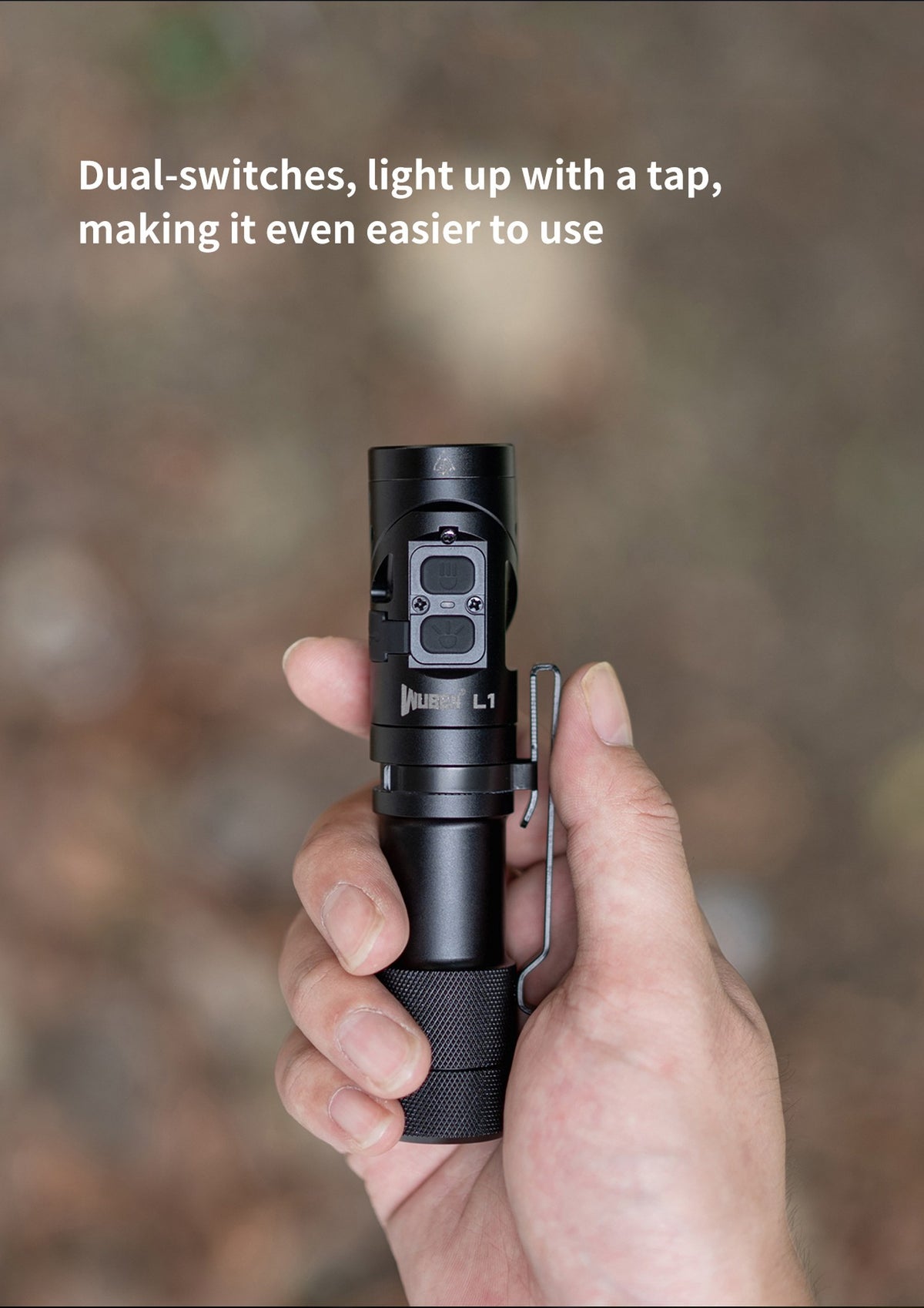 WUBEN L1 black compact flashlight detail image