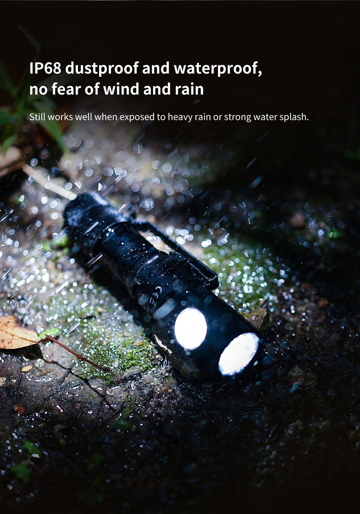 WUBEN L1 black rechargeable flashlight product detail