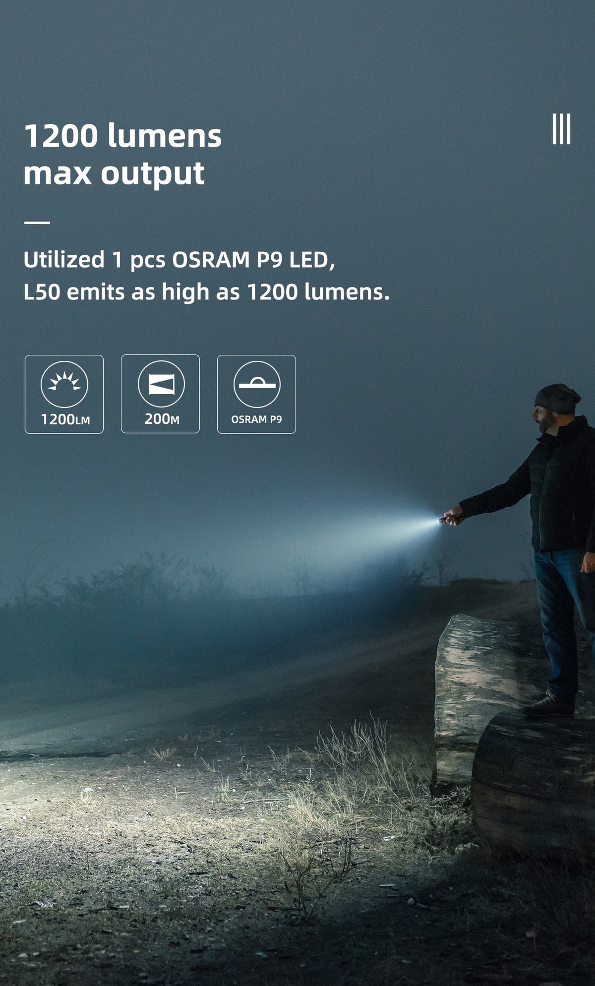 WUBEN L50 outdoor flashlight lighting image