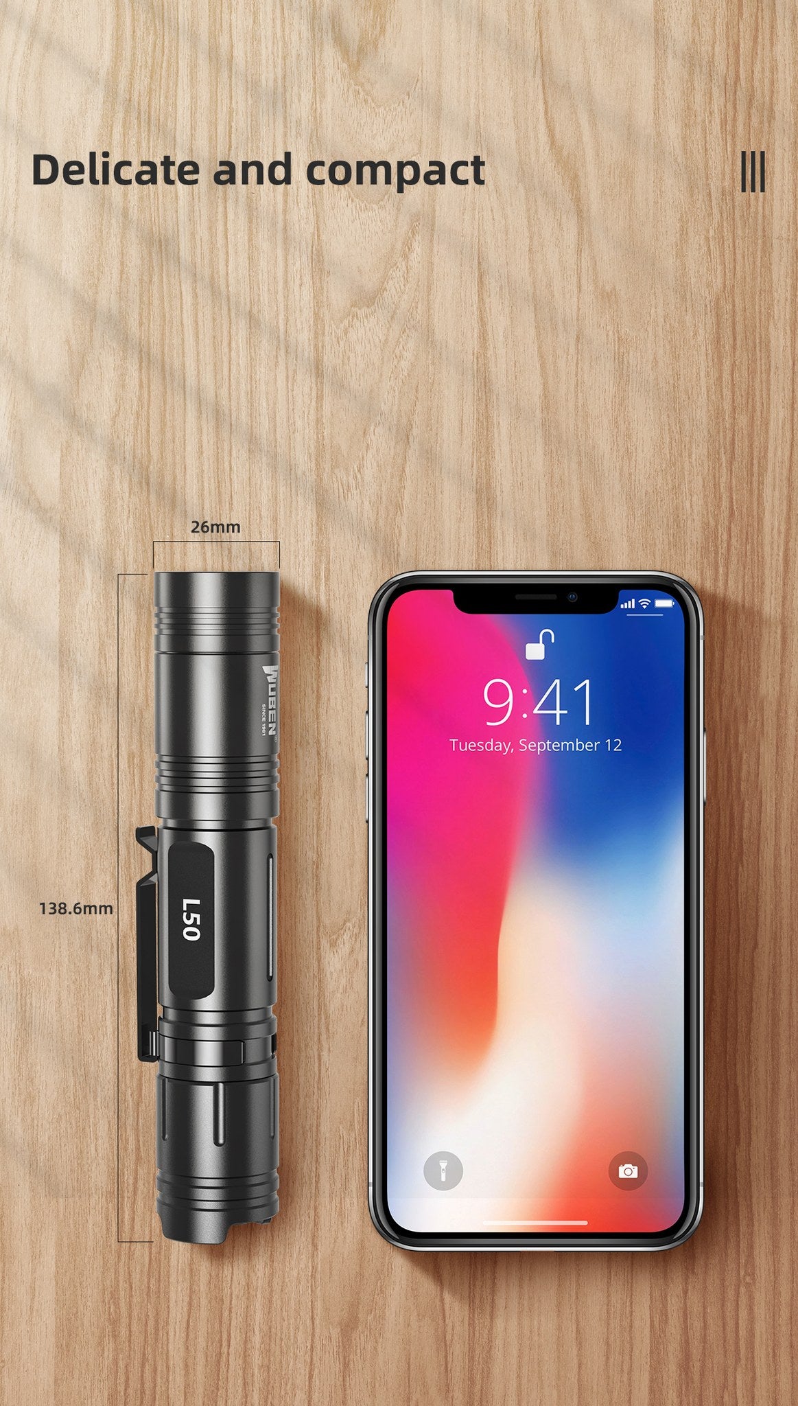 WUBEN L50 portable flashlight product image