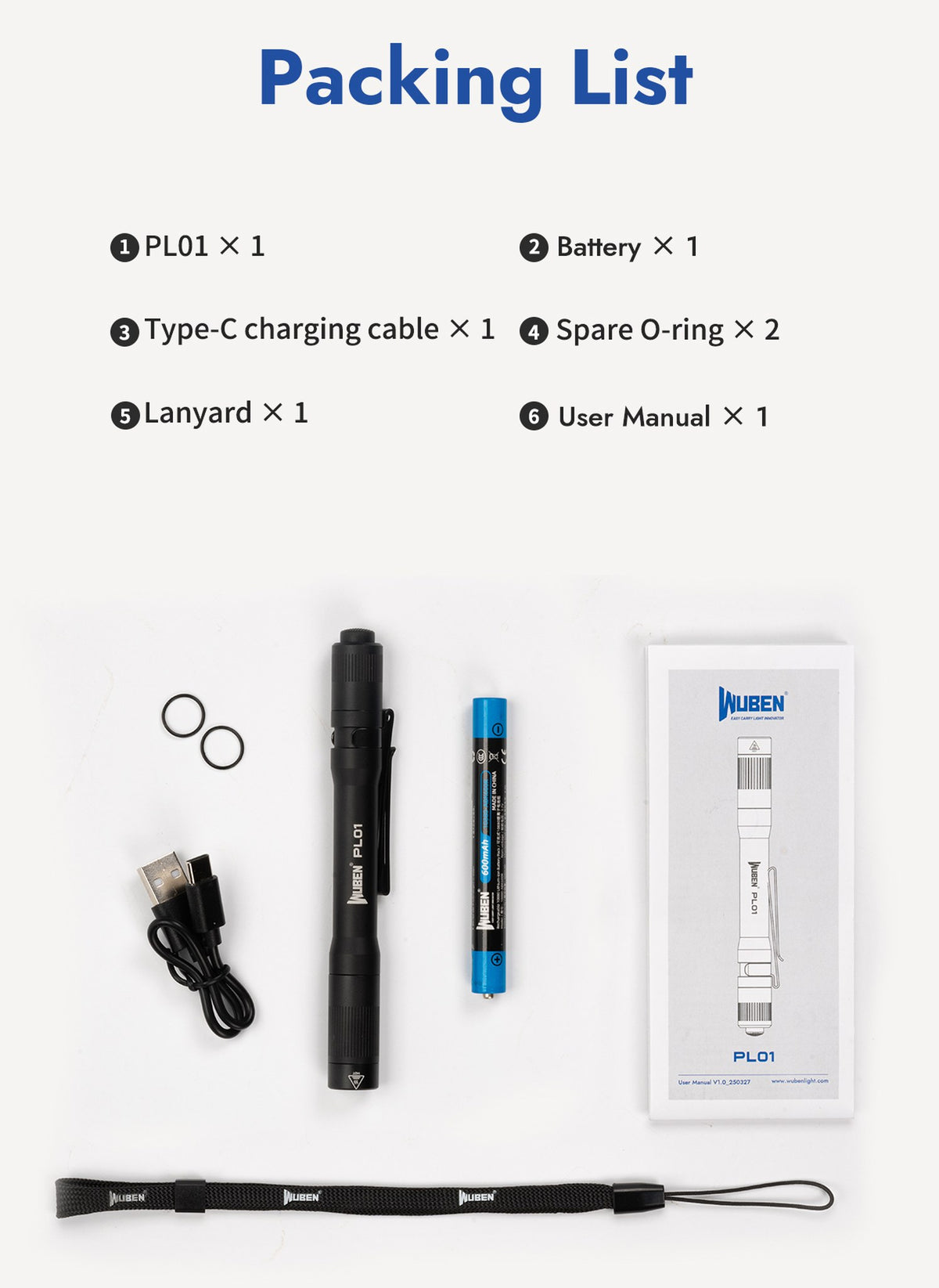 WUBEN PL01 compact penlight detail image