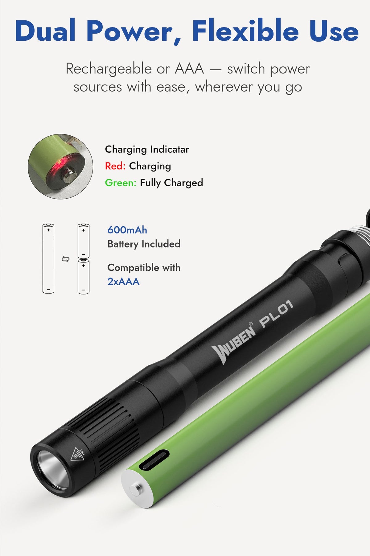 WUBEN PL01 rechargeable penlight feature image