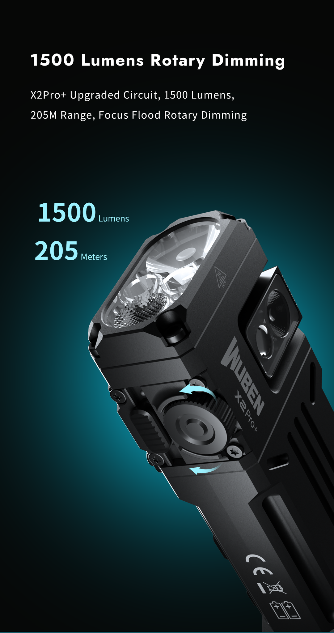 WUBEN X2Pro+ flashlight product detail image