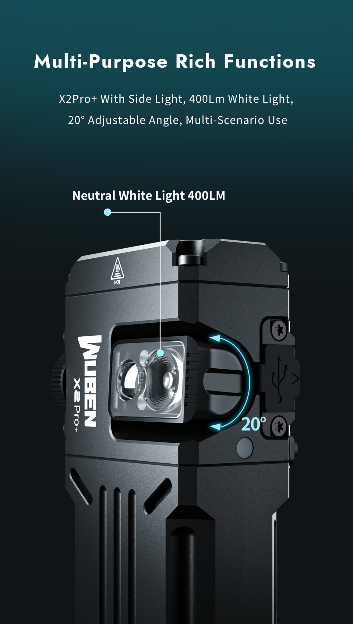 WUBEN X2Pro+ outdoor flashlight lighting image