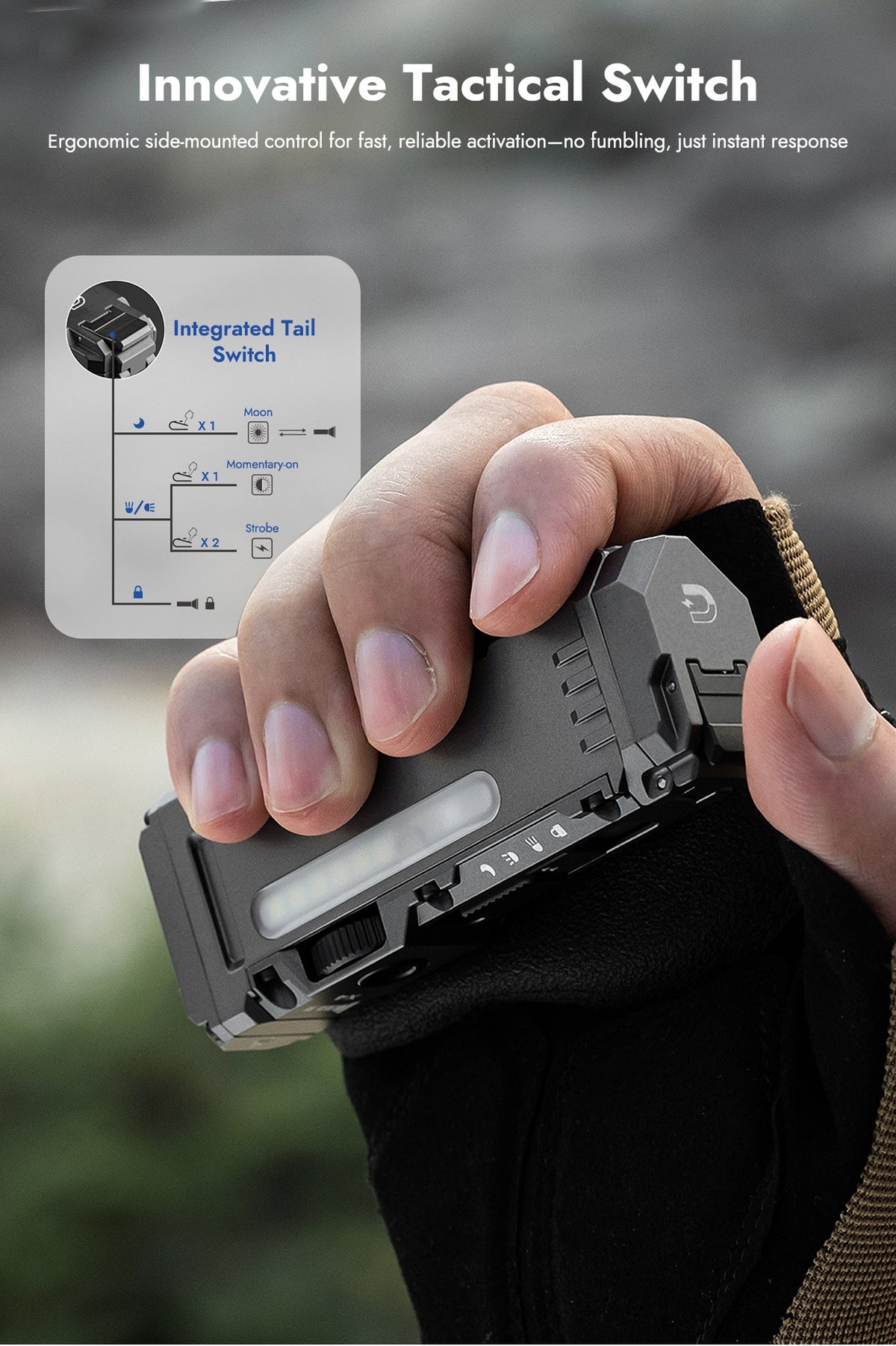 WUBEN X4 flashlight use-case image for outdoor work