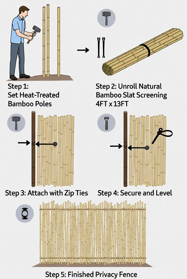 How to Install Rolled Bamboo Fence: Practical DIY Guide