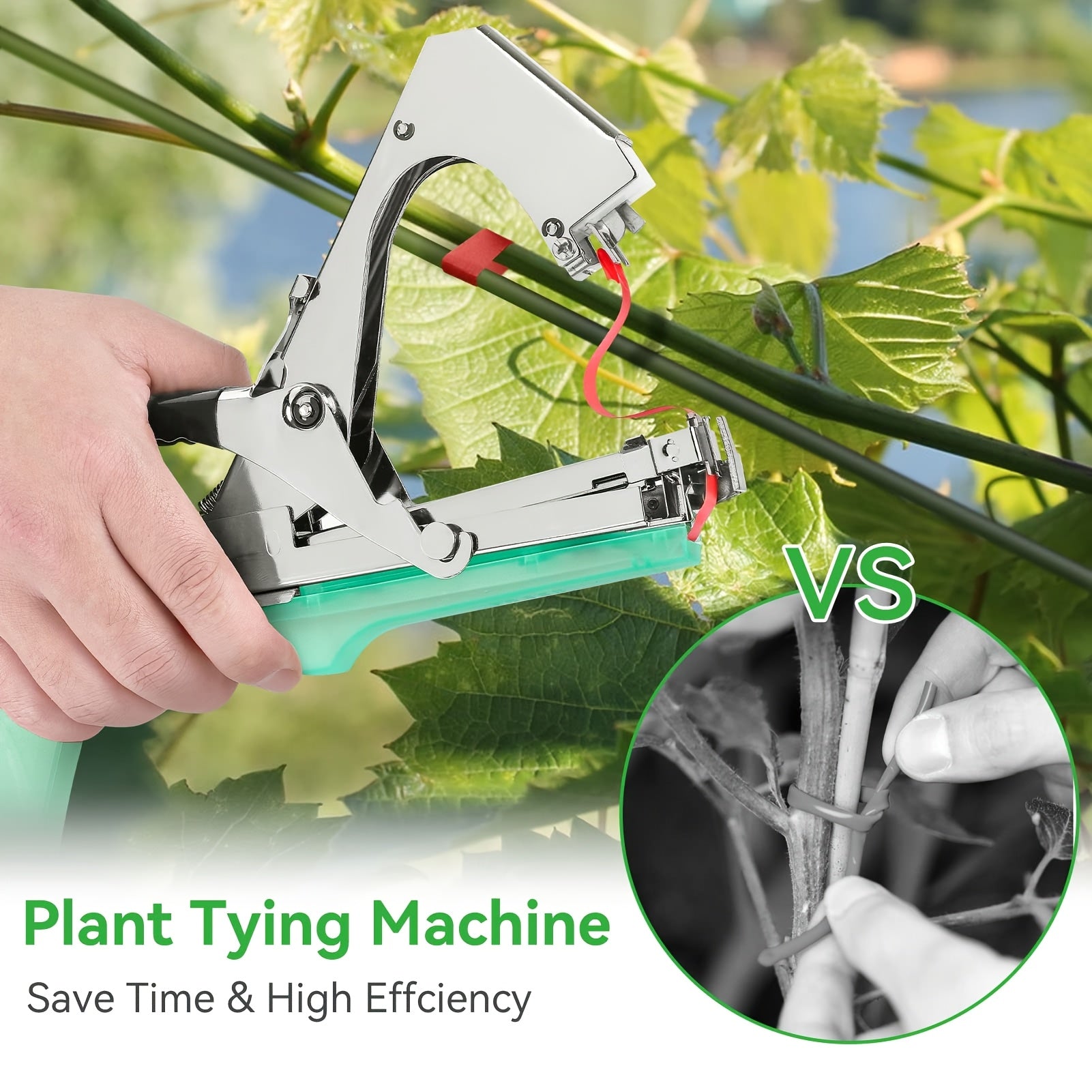 Plant tying tape and staples for securing vines and garden plants