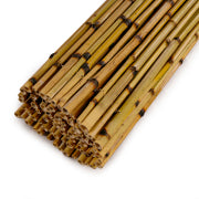 close view of burnt bamboo fence roll for decorative privacy projects