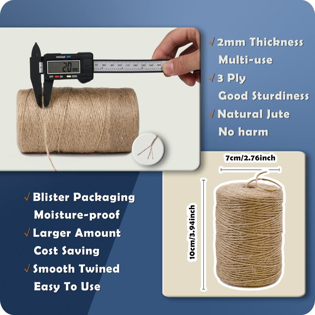 brown natural jute twine roll for crafts packing and gardening