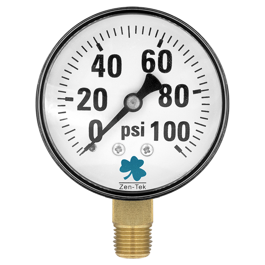 Zenport DPG100 Dry Air Pressure Gauge, 0-100 PSI