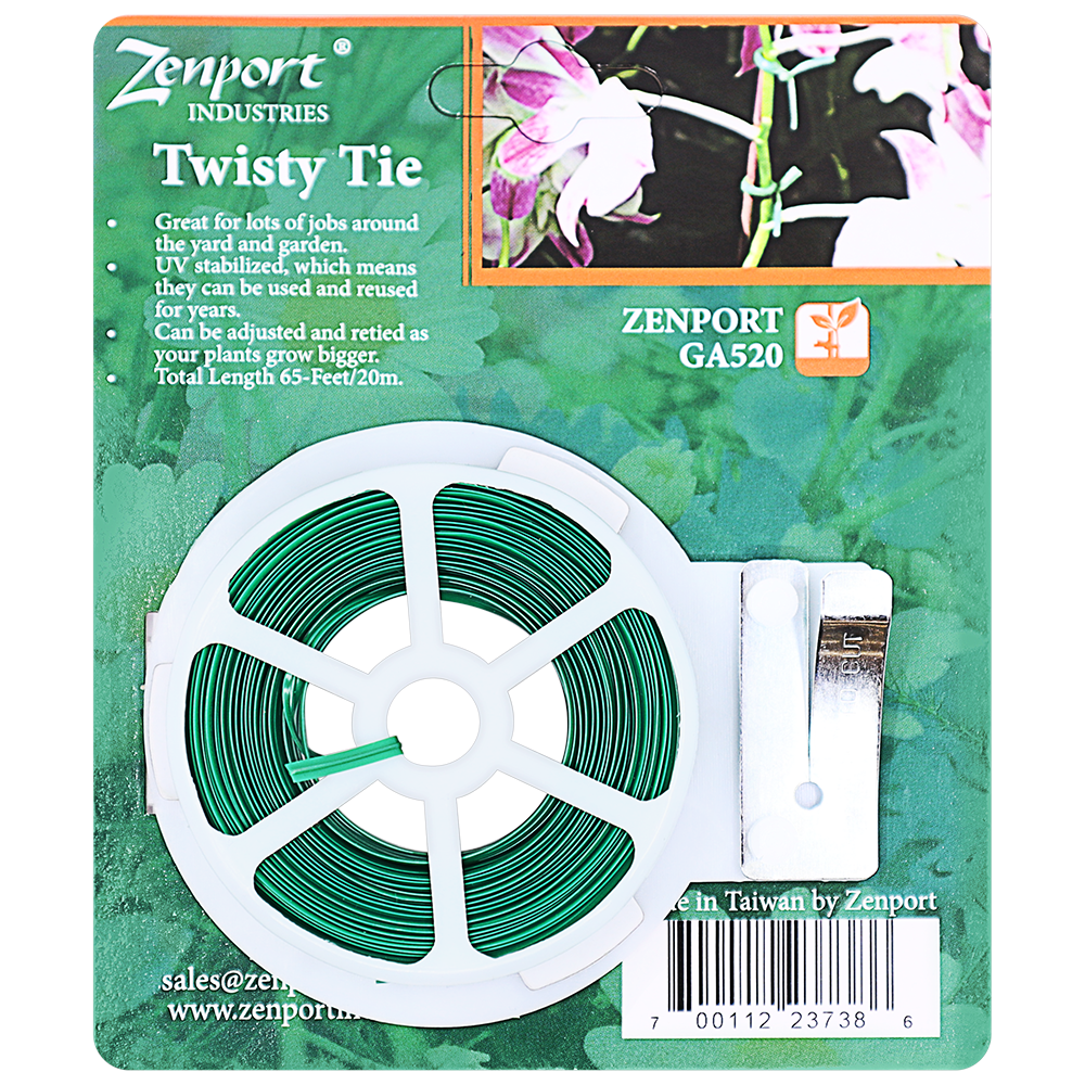 Zenport GA520 Garden Twisty Plant Tie, 65-Feet