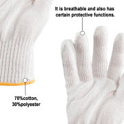 10-300 Pairs Heavy-Duty Cotton Work Gloves - Reusable White Knit Safety Gloves for Gardening, BBQ & Industrial Use