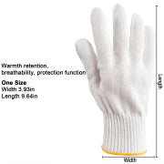 10-300 Pairs Heavy-Duty Cotton Work Gloves - Reusable White Knit Safety Gloves for Gardening, BBQ & Industrial Use