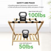 Luggage Rack,Luggage Rack for Guest Room, Bedroom, Hotel - Natural Bamboo Suitcase Stand, Foldable