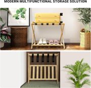 Luggage Rack,Luggage Rack for Guest Room, Bedroom, Hotel - Natural Bamboo Suitcase Stand, Foldable