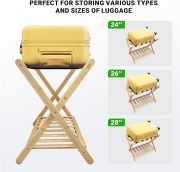 Luggage Rack,Luggage Rack for Guest Room, Bedroom, Hotel - Natural Bamboo Suitcase Stand, Foldable