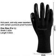 8-240 Pairs Latex Nitrile Work Gloves - Black Coated Safety Gloves with Knit Wrist (Large)