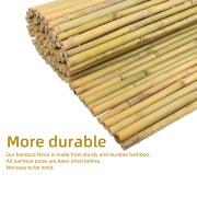 natural rolled bamboo fence close view for patio and backyard screening