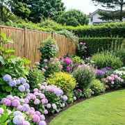 Bamboo or natural garden fence screening
