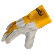 6-120 Pairs Cow Split Leather Work Gloves - Full Palm Heavy Duty (Yellow Cotton)