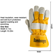 6-120 Pairs Cow Split Leather Work Gloves - Full Palm Heavy Duty (Yellow Cotton)