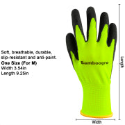6-120 Pairs Cut-Resistant Nitrile Gardening Gloves - Double-Coated Work Gloves (Green, Medium)