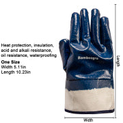 6-120 Pairs Fully Coated Nitrile Work Gloves - Oil & Acid Resistant (Blue, Unisex)
