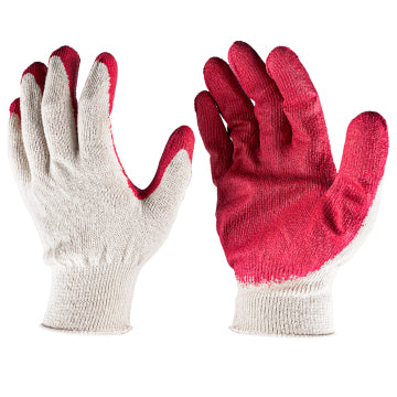 10-300 pairs (Medium，red)Red Palm Latex Dipped Work Gloves with Nitrile Coating - Cotton Polyester Shell for Safety Protection-10-300 pairs (Medium，red)