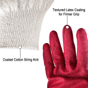 10-300 pairs (Medium，red)Red Palm Latex Dipped Work Gloves with Nitrile Coating - Cotton Polyester Shell for Safety Protection-10-300 pairs (Medium，red)