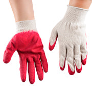 10-300 pairs (Medium，red)Red Palm Latex Dipped Work Gloves with Nitrile Coating - Cotton Polyester Shell for Safety Protection-10-300 pairs (Medium，red)