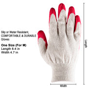 10-300 pairs (Medium，red)Red Palm Latex Dipped Work Gloves with Nitrile Coating - Cotton Polyester Shell for Safety Protection-10-300 pairs (Medium，red)