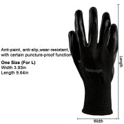 8-240 Pairs PU Coated Work Gloves - Seamless Knit Safety Gloves (Black, Large)