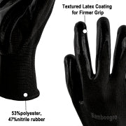 8-240 Pairs PU Coated Work Gloves - Seamless Knit Safety Gloves (Black, Large)
