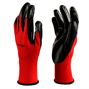 8 Pairs PU Coated Work Gloves - Seamless Knit Safety Gloves (Red, Large)