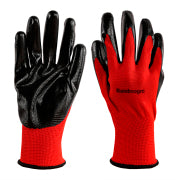 8 Pairs PU Coated Work Gloves - Seamless Knit Safety Gloves (Red, Large)