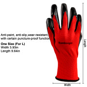 8 Pairs PU Coated Work Gloves - Seamless Knit Safety Gloves (Red, Large)