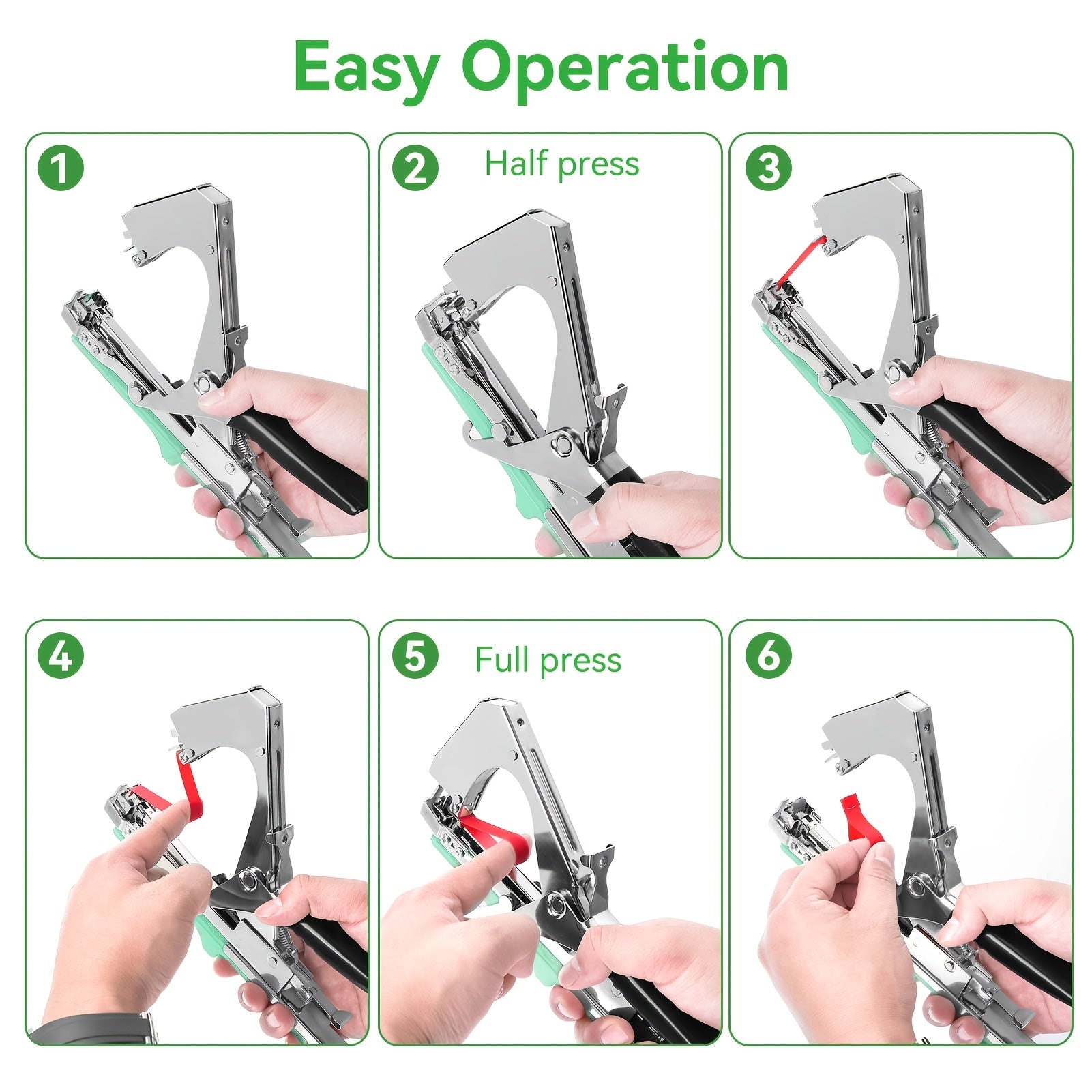 Plant tying tape and staples for securing vines and garden plants