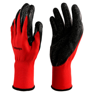 8-240 Pairs Latex Nitrile Work Gloves - Red Coated Safety Gloves with Knit Wrist (Large)