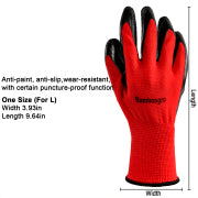 8-240 Pairs Latex Nitrile Work Gloves - Red Coated Safety Gloves with Knit Wrist (Large)