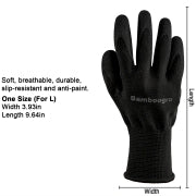 6-160 Pairs Cut-Resistant Nitrile Gardening Gloves - Puncture-Proof Work Gloves (Black, Large)