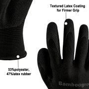 6-160 Pairs Cut-Resistant Nitrile Gardening Gloves - Puncture-Proof Work Gloves (Black, Large)