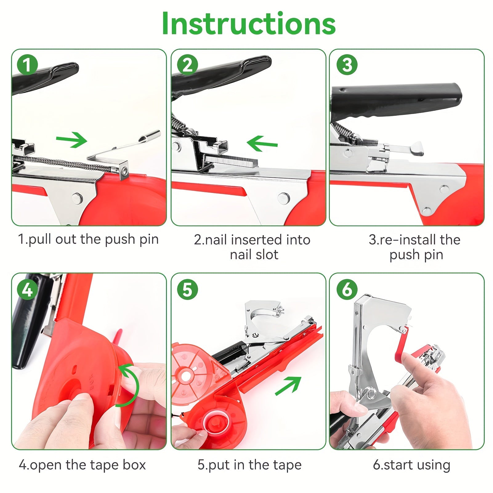 Plant tying tape and staples for securing vines and garden plants